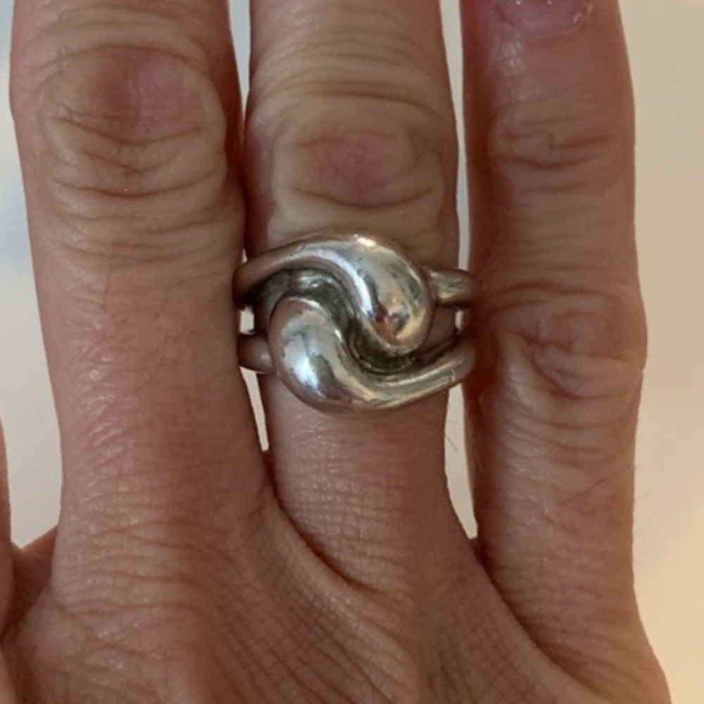 JAMES AVERY 🩶 VINTAGE INSCRIBED CHUNKY STAMPED STERLING SILVER RING Women’s 5